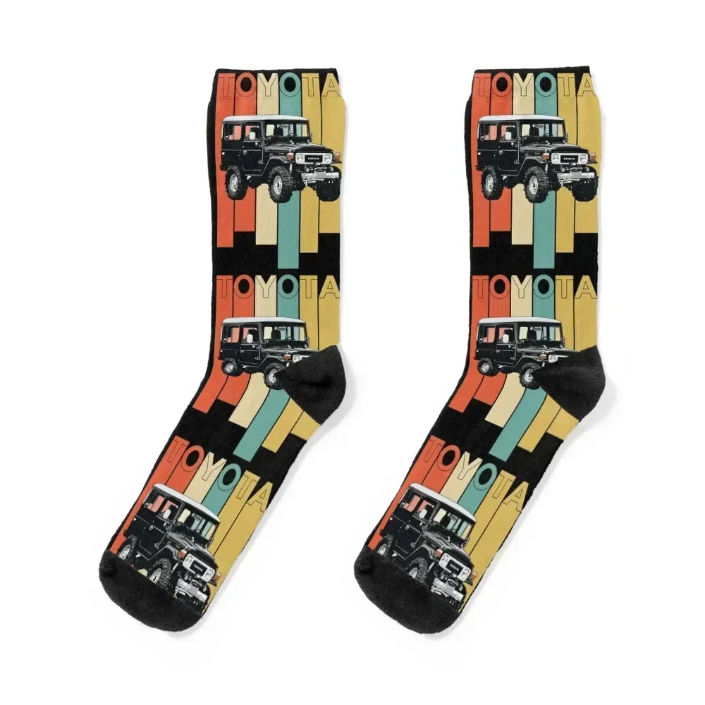 FJ40 Land Cruiser Retro (on black) Socks golf sheer crazy christmas gifts Girl'S Socks Men's