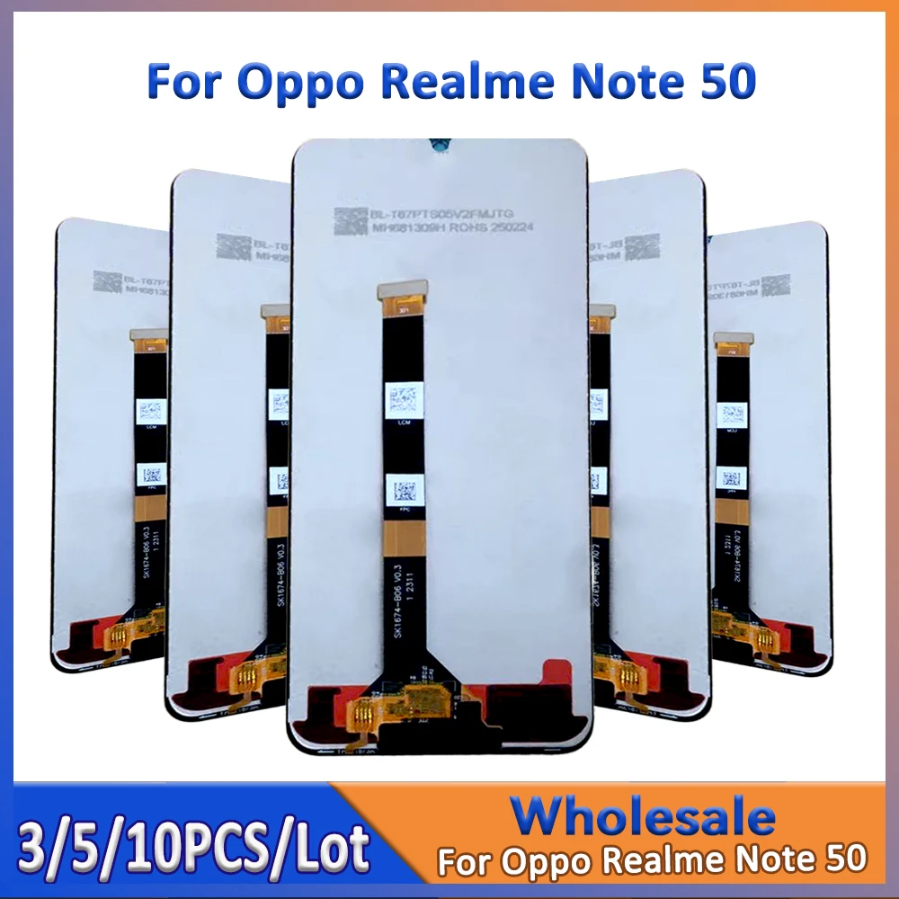 

Wholesale 3/5/10 pieces Lot For Oppo Realme Note 50 LCD Screen with Touch Mount Display Replacement for Electronics Market