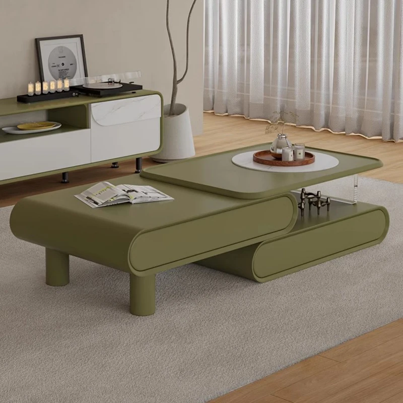 

Rectangle Extendable Coffee Table Adjustable Minimalist Simple Storage Side Table Luxury Designer Mesa Centro Home Accessories