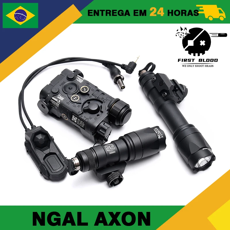 Lanterna tática LED Combo L3 NGAL M600 M300 PEQ15 Luz com interruptor AXON de pressão adequado para trilho de 20 mm para uso externo