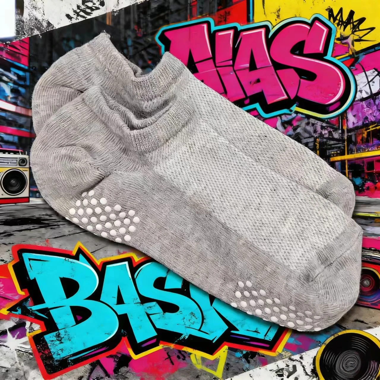 

4 Pairs Yoga Solid Color Anti Slip Short Socks Comfortable Women's Breathable Boat Sock Pilates Fitness Indoor Yoga Cotton Socks