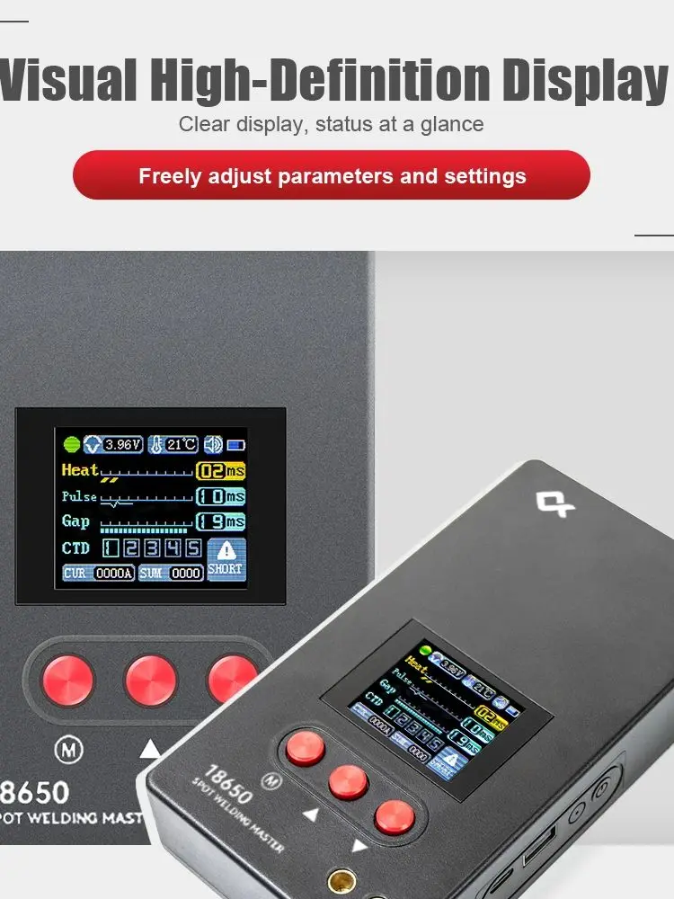 JCD Spot Welder Color Screen Display 0.1-0.25MM Nickel Welding Handheld Protable Machine 18650 Lithium Battery Spot Welding Kit