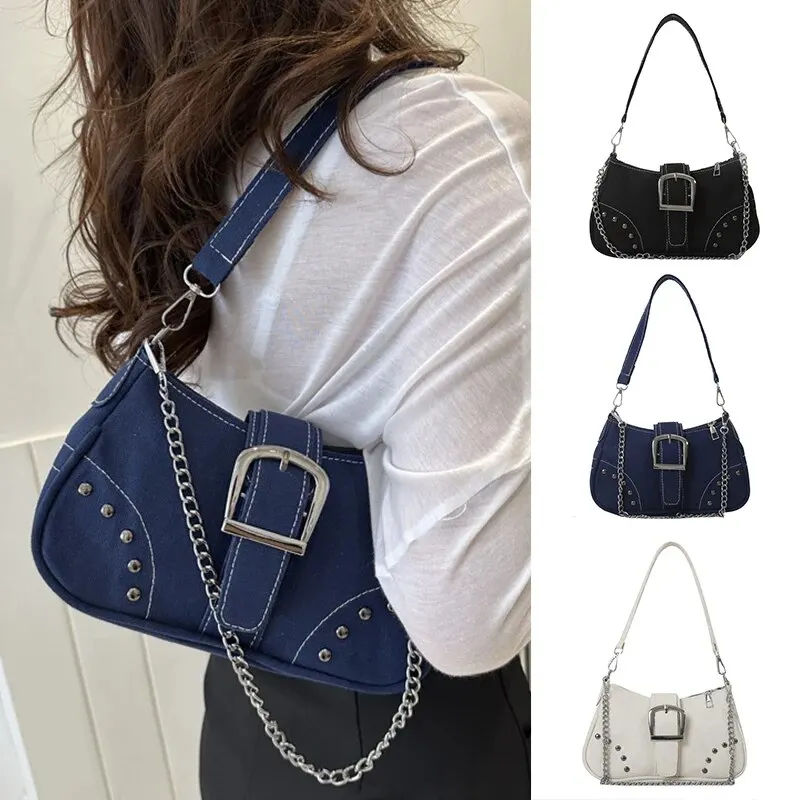 Einfache Retro Achsel Tasche modische Trend lässige Umhängetasche Leinwand lässige Textur