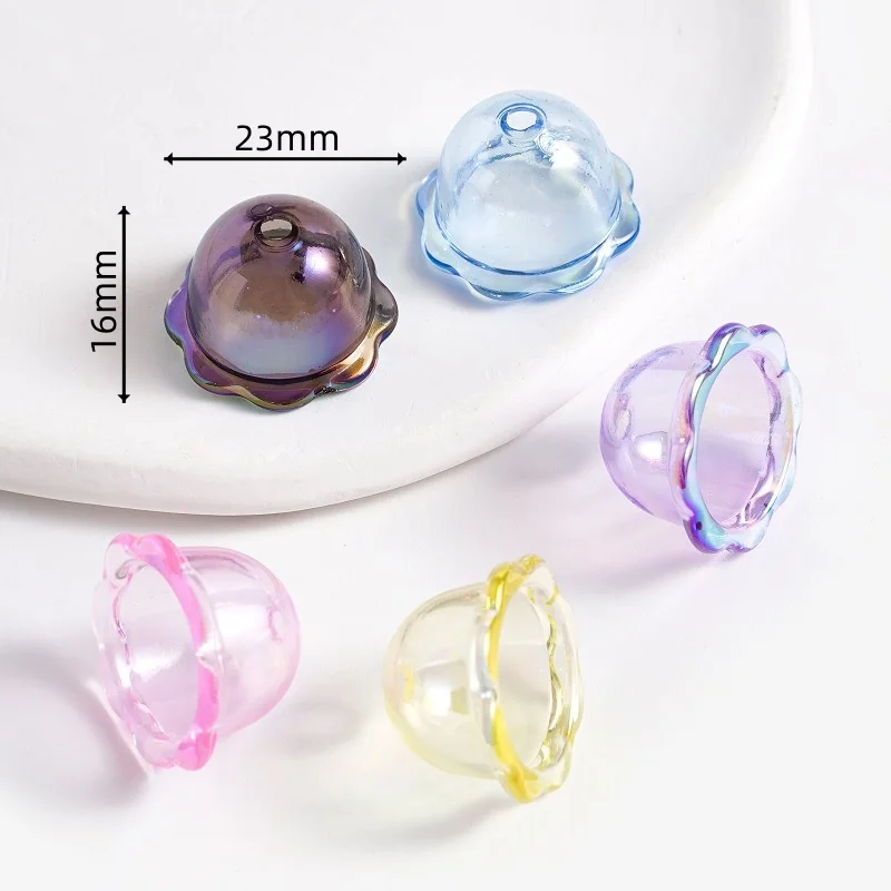 10 Stück/Lot Transparente UV-beschichtete Acryl-Windglockenperlen Anhänger für Schmuckherstellung DIY Handgemachte Halsketten Ohrringe Schlüsselanhänger Handy – Detail 1