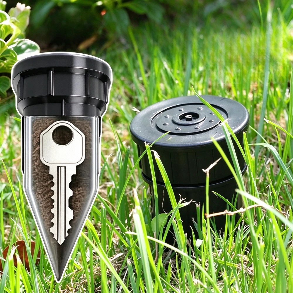 Garden Key Hider, Underground Sprinkler Camo Key Safe, Waterproof Durable Plastic for Outdoor Lawn Yard, Keys Not Included