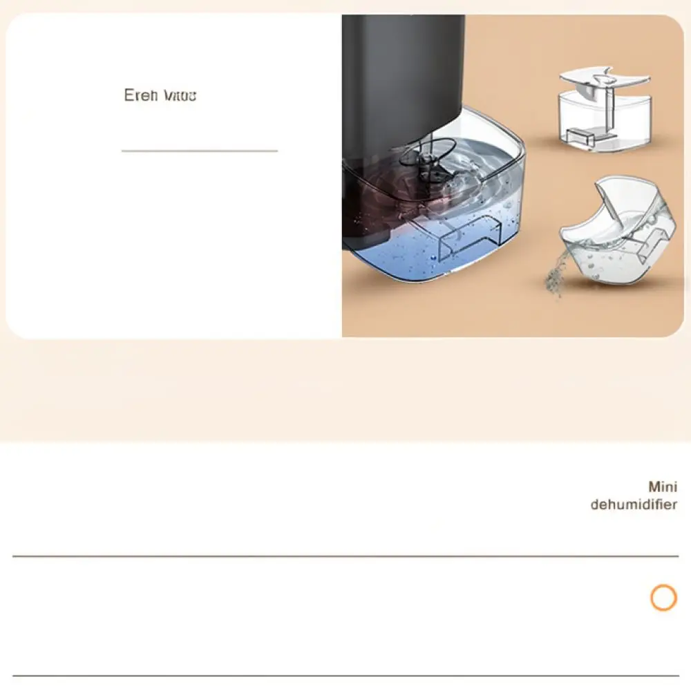 Compact Air Dehumidifier Quiet Moisture Absorber For Closet Bedroom Bathroom Portable Dryer Household Humidity Control System