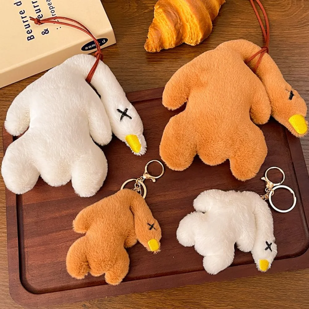 Llavero de pato asado Stuffe, decoración de dibujos animados, colgante grande de ganso para bolso, llavero creativo de animal, pato asado, para mujeres y niñas