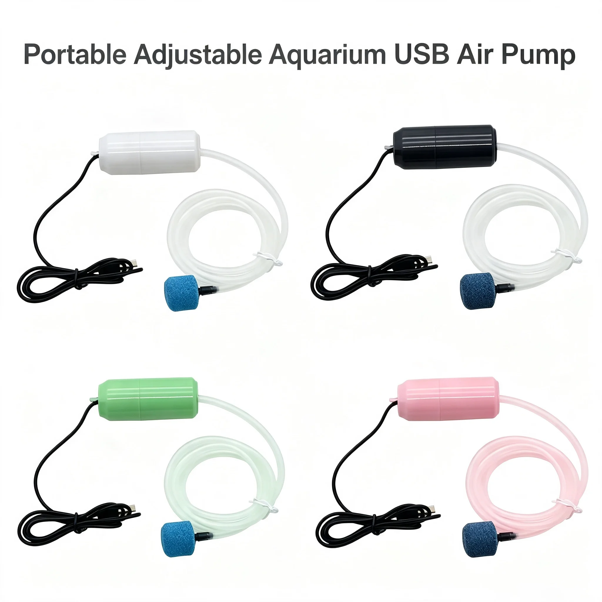 1M Mini Aquarium Air Pump Fish Tank Silent Air Compressor Aquarium Portable Oxygenator Oxygen Aerator Aquarium Accessories USB