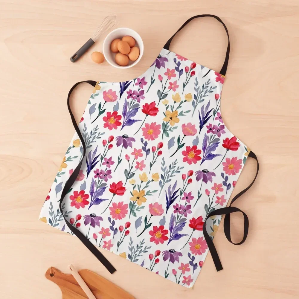 

Watercolor Floral Pattern Apron barber men Useful Things For Kitchen Apron