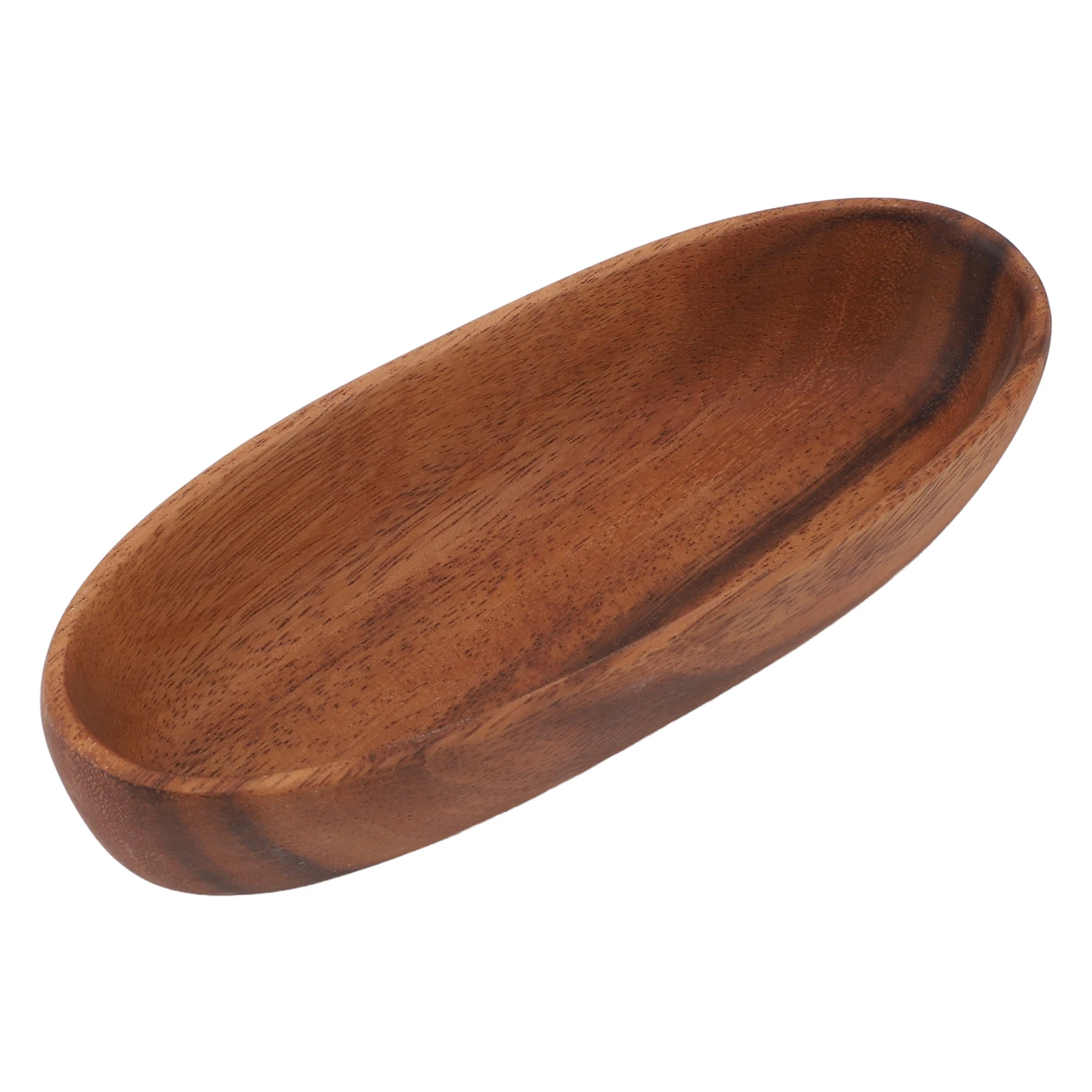 Wooden Salad Bowl Multipurpose Large Capacity Wooden Boat Shaped Serving Tray for Food Bread Fruits Snack Dessert