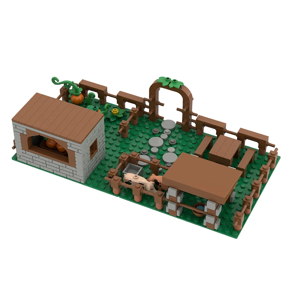 Farm Planting Houses Moc Building Block Assembled Farm Scene Vegetable Garden /Animal Education DIY Toys Small Bricks Kids Gifts