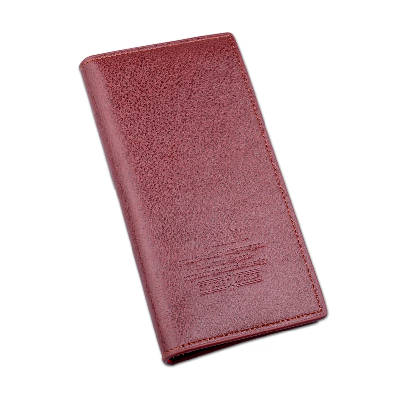 محفظة رجال أعمال من الجلد الصناعي ، سحاب طويل ، جيب عملات معدنية ، حامل بطاقة ائتمان ، ناعم