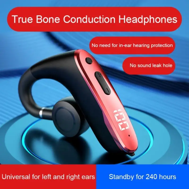 W8 Conducción ósea BT5.0 Auriculares Pantalla digital Auriculares inalámbricos para colgar en la oreja Deportes Correr Auriculares de negocios