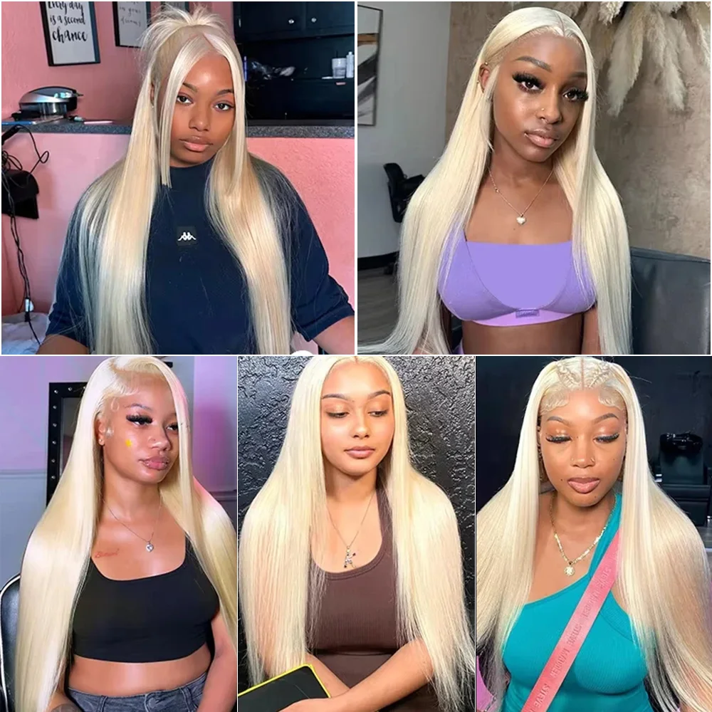 200 الكثافة 13x6 HD الدانتيل الشفاف شعر مستعار أمامي 40 بوصة 613 شقراء 13x4 الدانتيل أمامي العظام مستقيم 100% خصلات الشعر المستعار الإنسان قبل قطعها #3