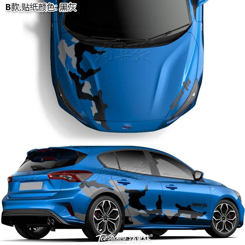 Racing New Car Sticker Car Decal Vinyl Full Body Modification FOR Ford Focus 2019-2022 Car Foil Decorative Accessories