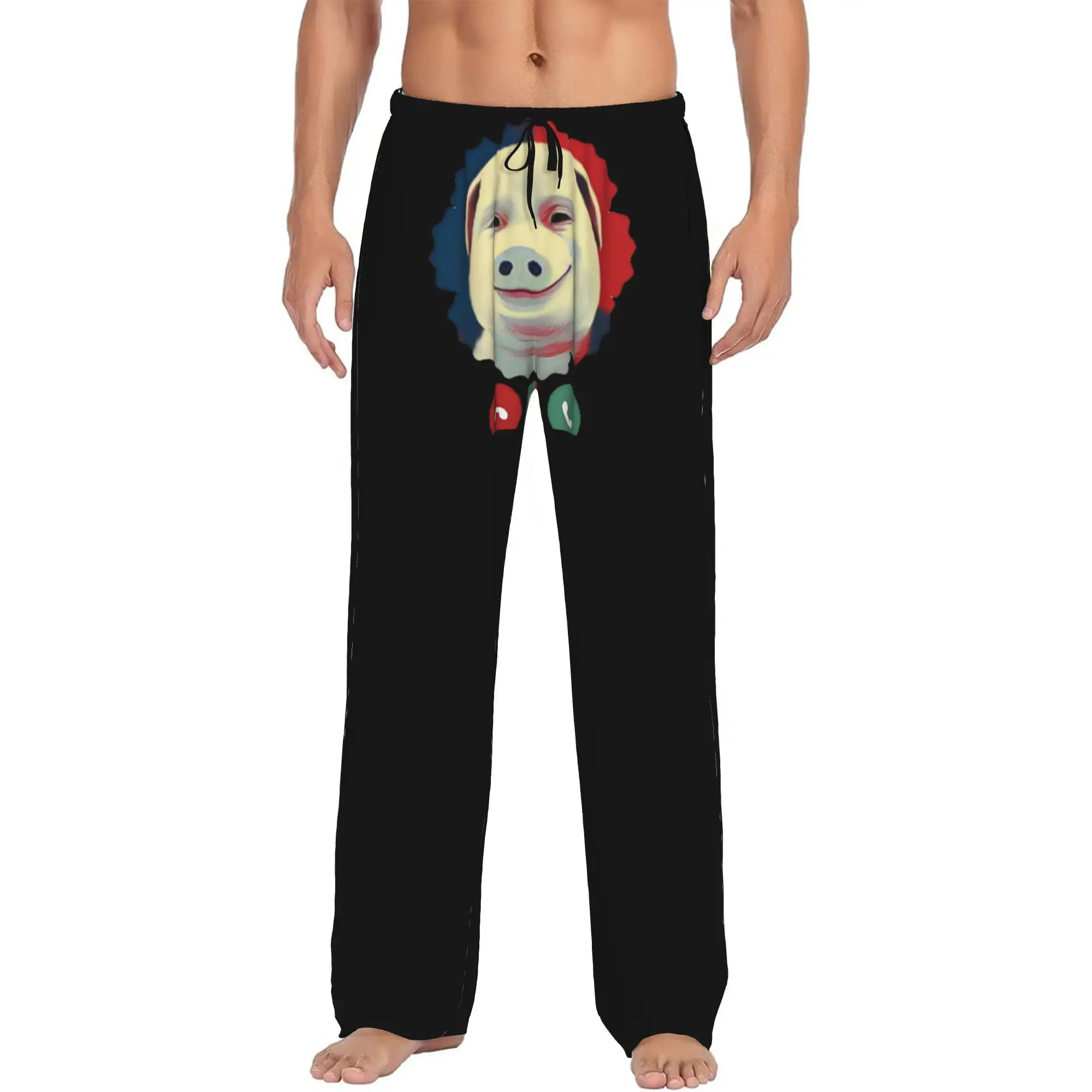 Custom Print John pork is calling Pajama Pants for Men Funny Pig Sleep Sleepwear Bottoms with Pockets