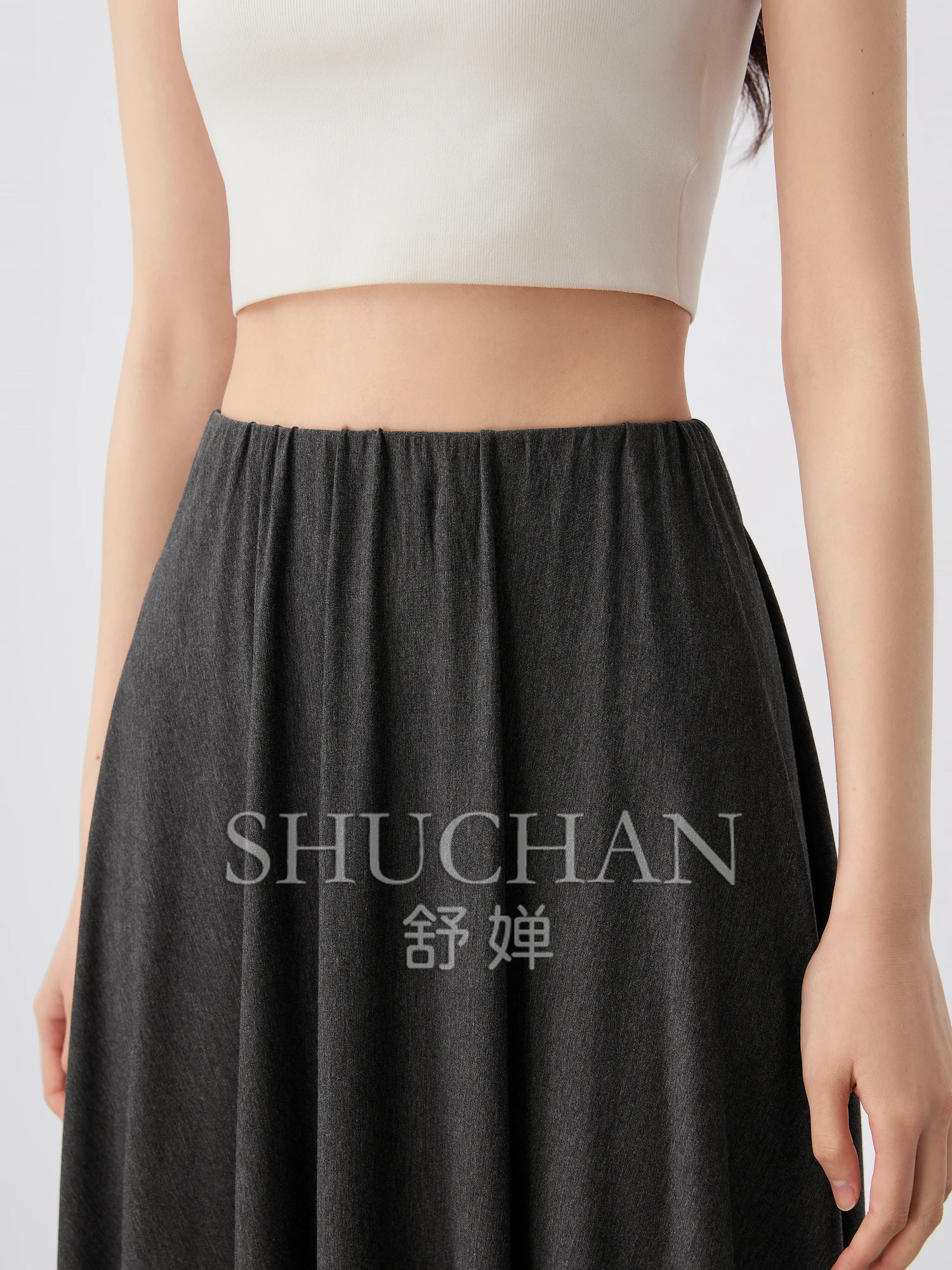 [Kostenloser Tanz] Minimalistischer All-in-One-All-in-One-Rock mit Flansch und elastischer Taille, elegant, groß, A-Pendel-Strickrock