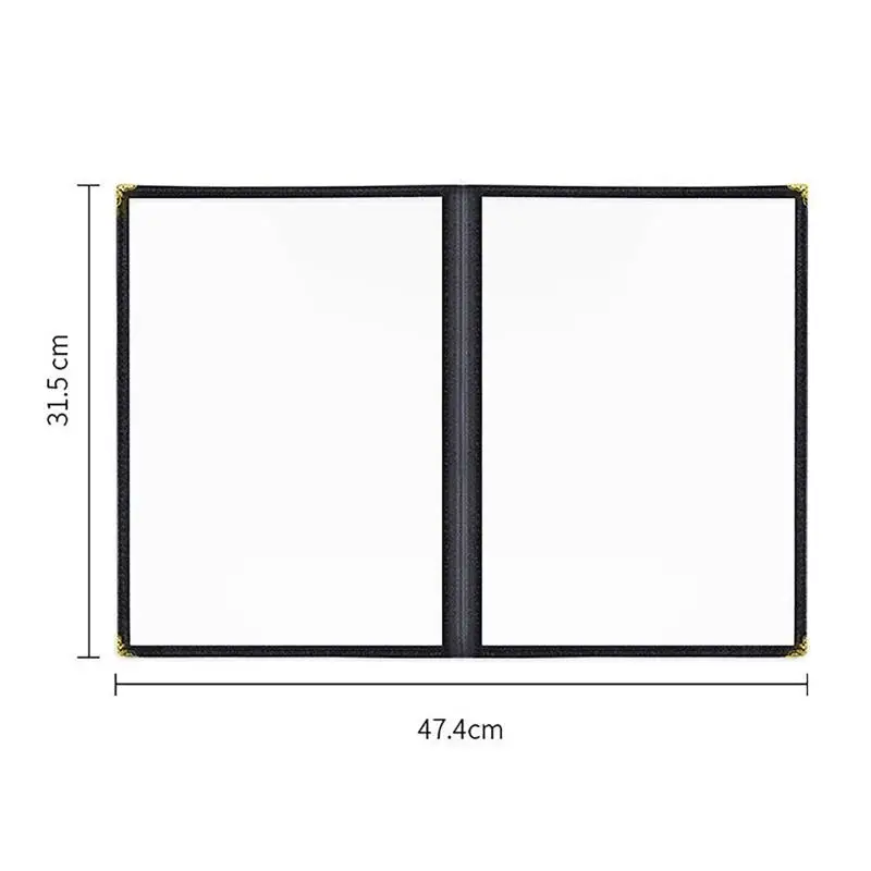 Foldable PVC Transparent Menu Cover A4 Reusable Menu Paper Holder Double Panels