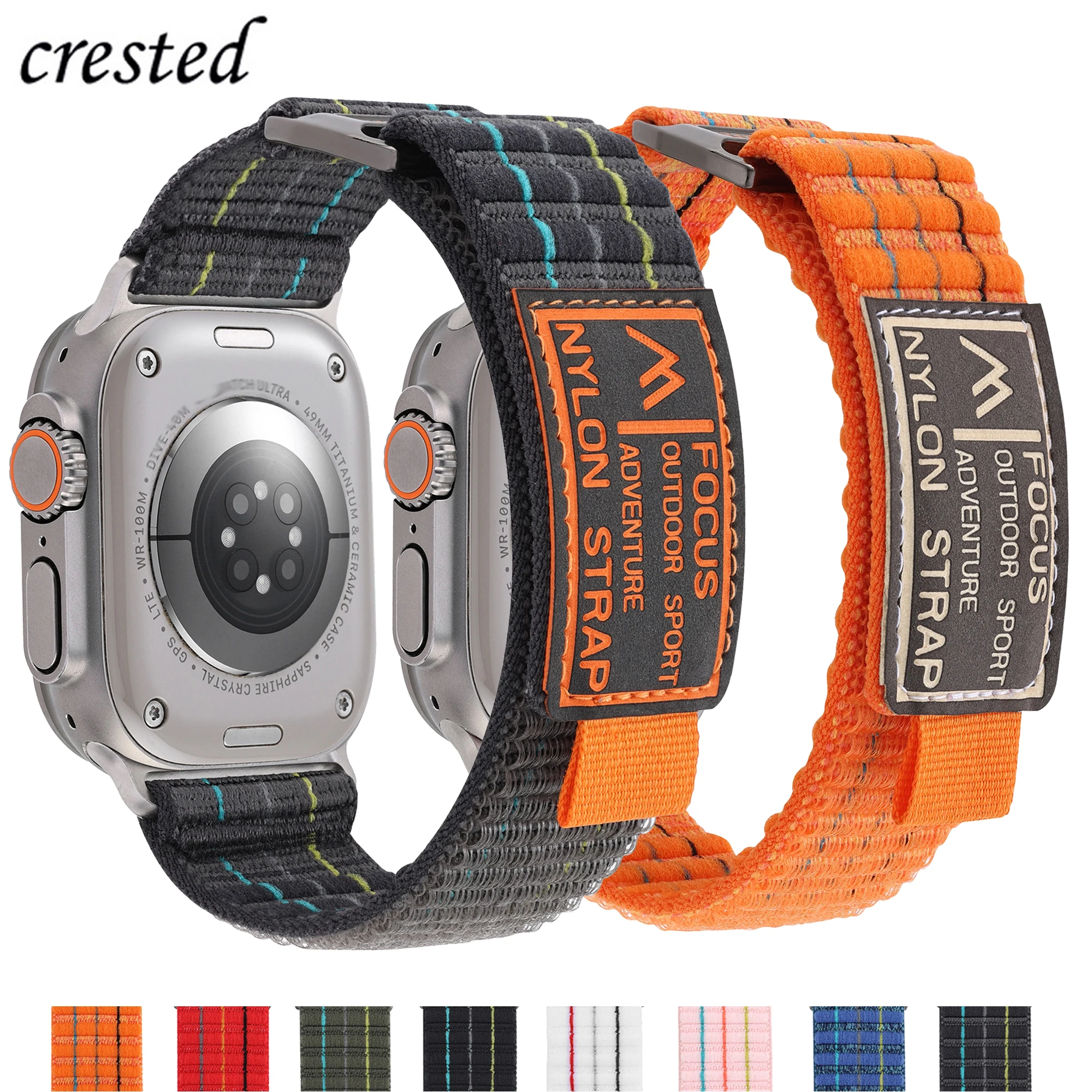 Trail loop for Apple Watch Ultra 2 Band 49mm 44mm 45mm 46mm 42mm 40mm 41mm Nylon Sport bracelet iWatch series 10 9 7 8 se Straps