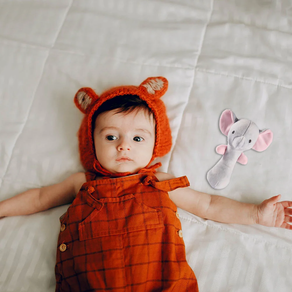 2 pièces la cloche bébé couineur bâton jouets à main en peluche nourrissons Animal en peluche