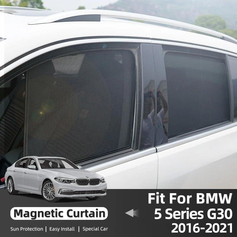 For BMW 5 series G30 2017-2023 Car Sunshade Shield Magnetic Front Windshield Blind Curtain Rear Side Baby Window Sun Shades Viso