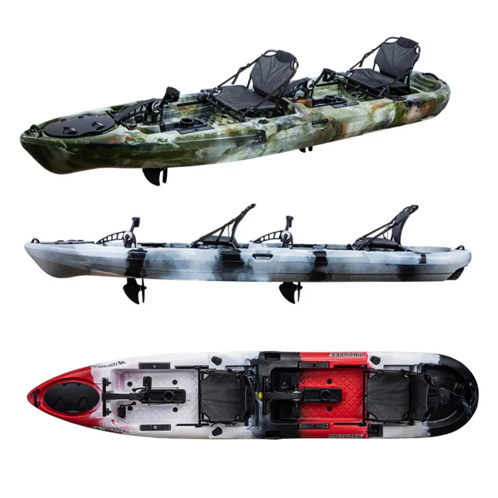 Goedkope plastic 2-persoons geen opblaasbare ontspanningskajakken vissersboot kano