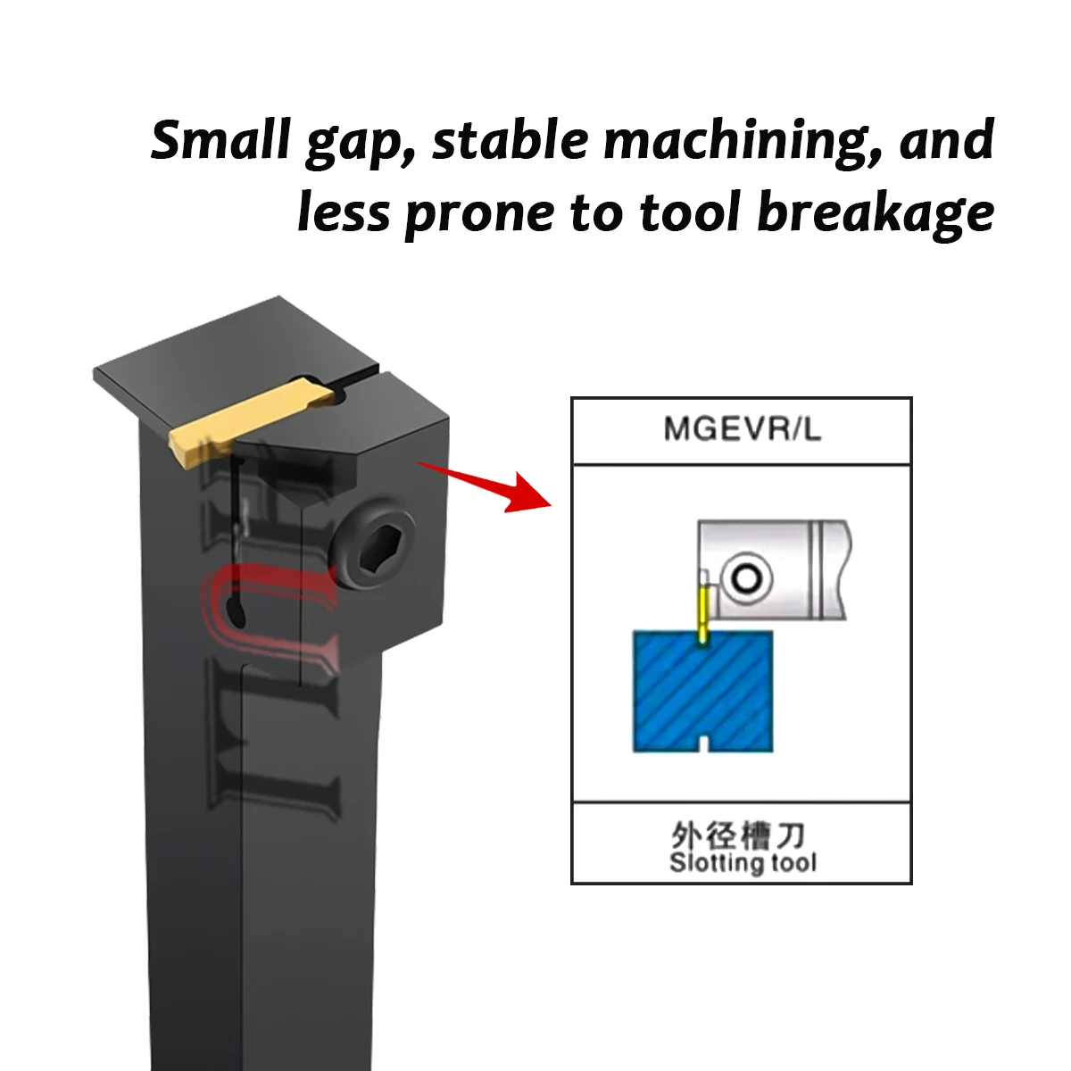 MGEVR/L 7 Shaped End Face Groove Cutter Bar MGEVR2020 External CNC Tools MGEVR2525 Grooving Holder MGMN Grooving Carbide Insert