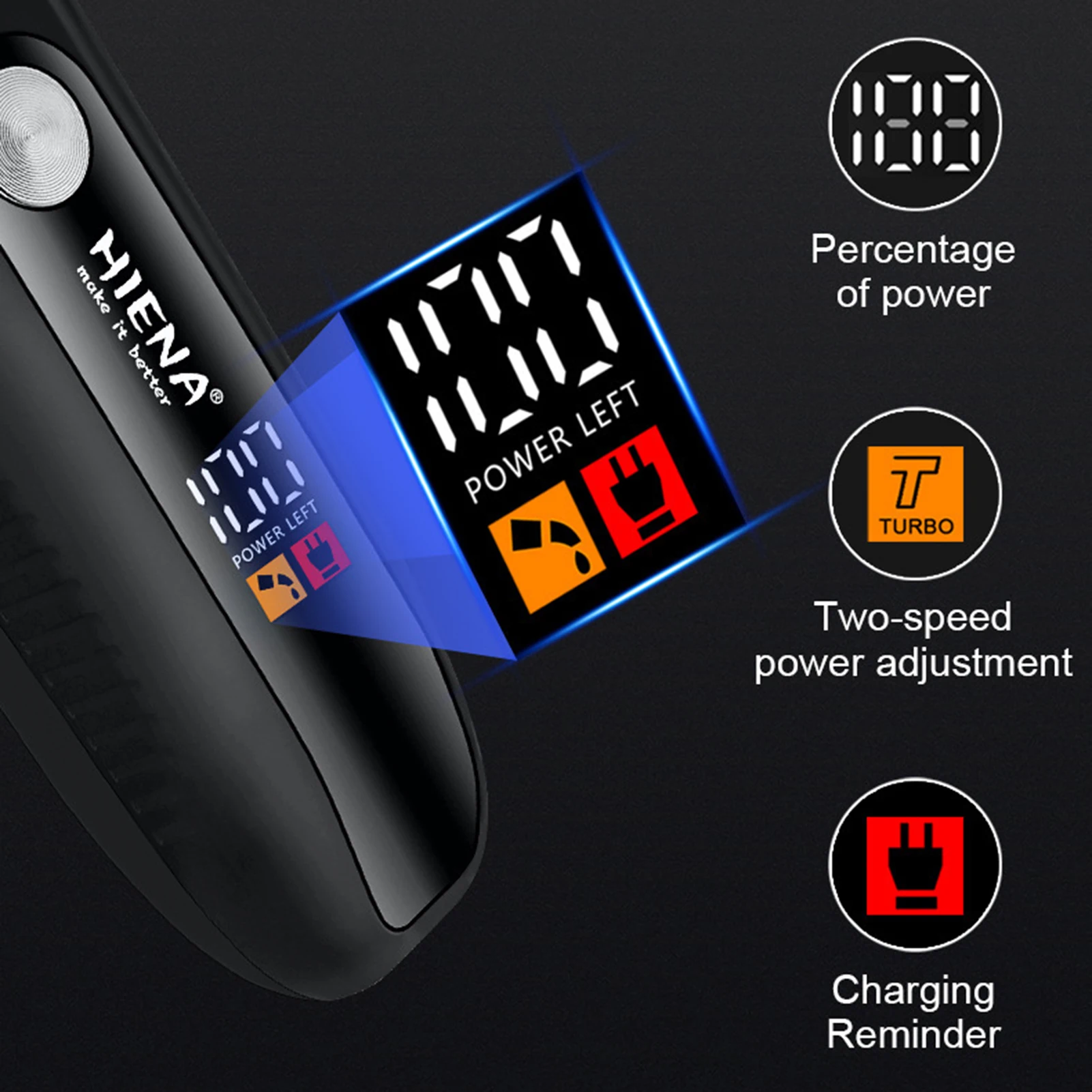 HIENA bezprzewodowa maszynka do włosów profesjonalna maszynka do strzyżenia włosów dla mężczyzn Salon fryzjerski wyświetlacz LED elektryczne maszyny do ścinania włosów