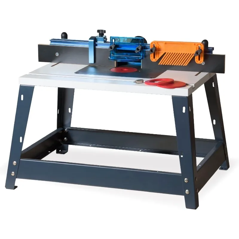 71402 Bench Top Router Table and Fence Set, with 24” x 16” Laminated MDF Top, 2-1/2” Dust Collection Port and Featherboard