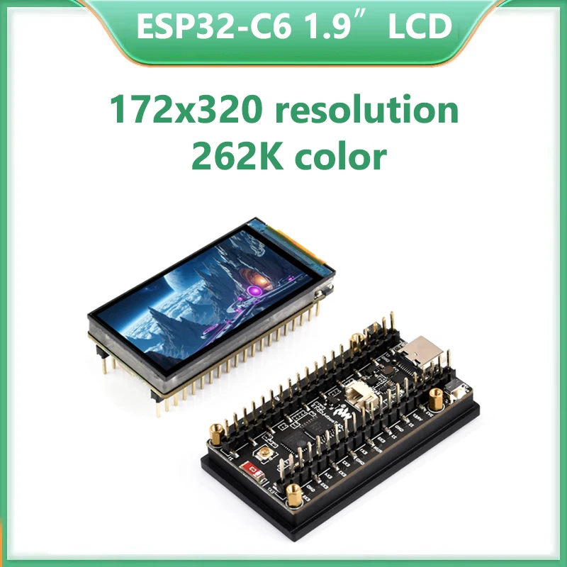 

ESP32 C6 1.9 inch LCD display Development board 1.9inch Screen 172×320 With SD slot RGB LED QMI8658 6-Axis-Sensor ST7789 CST816