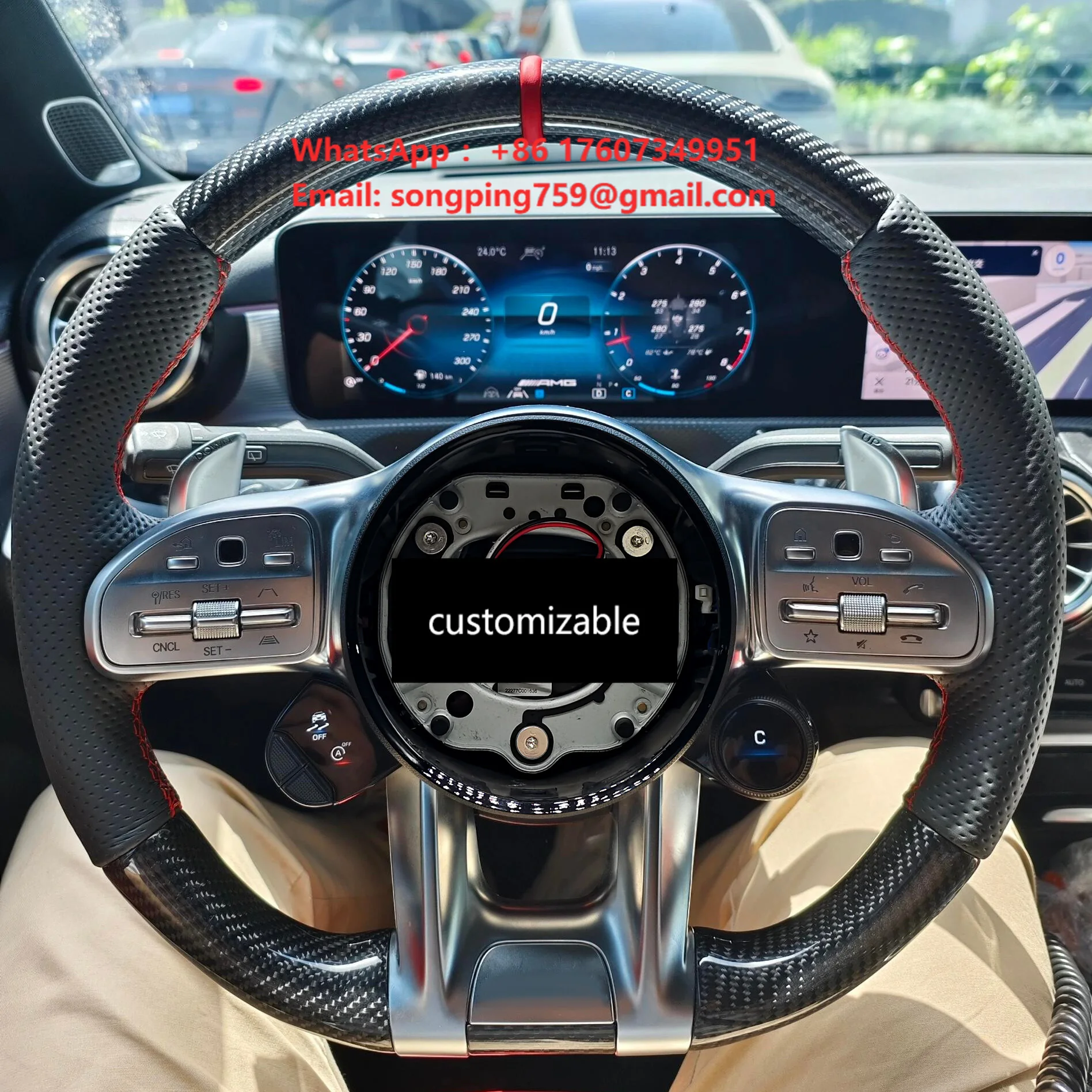 Luxury Carbon Fiber Steering Wheel for Mercedes-Benz W222 W205 W213 CLA CLS GLA GLC GLE GLS S Class C63 AMG Car Interior Upgrade