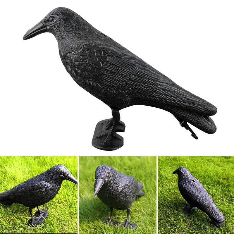 Simulation Crow Black Raven Bird Repellent Natural Pest Control Pigeon Repellent Raven Prop Scary Decoration Party Supplies
