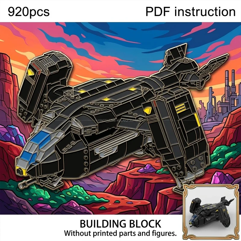 

Adult Collector Brick Set MOC Sci-Fi Pelican-1 Extraction Shuttle Building Blocks Galactic Trooper Dropship Display Model