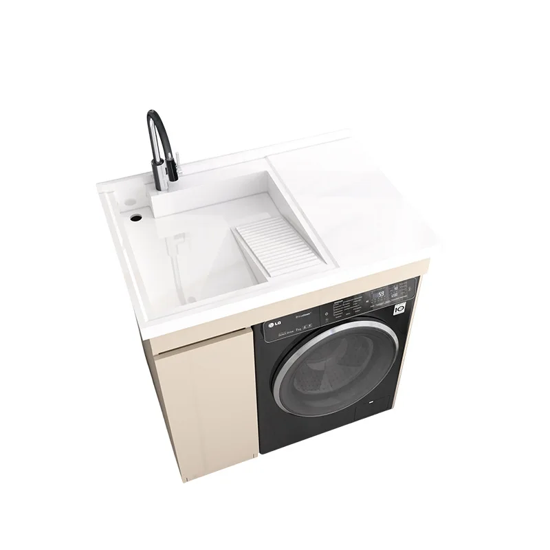 Honeycomb aluminum balcony double washing machine integrated cabinet combined washing and drying flat quartz