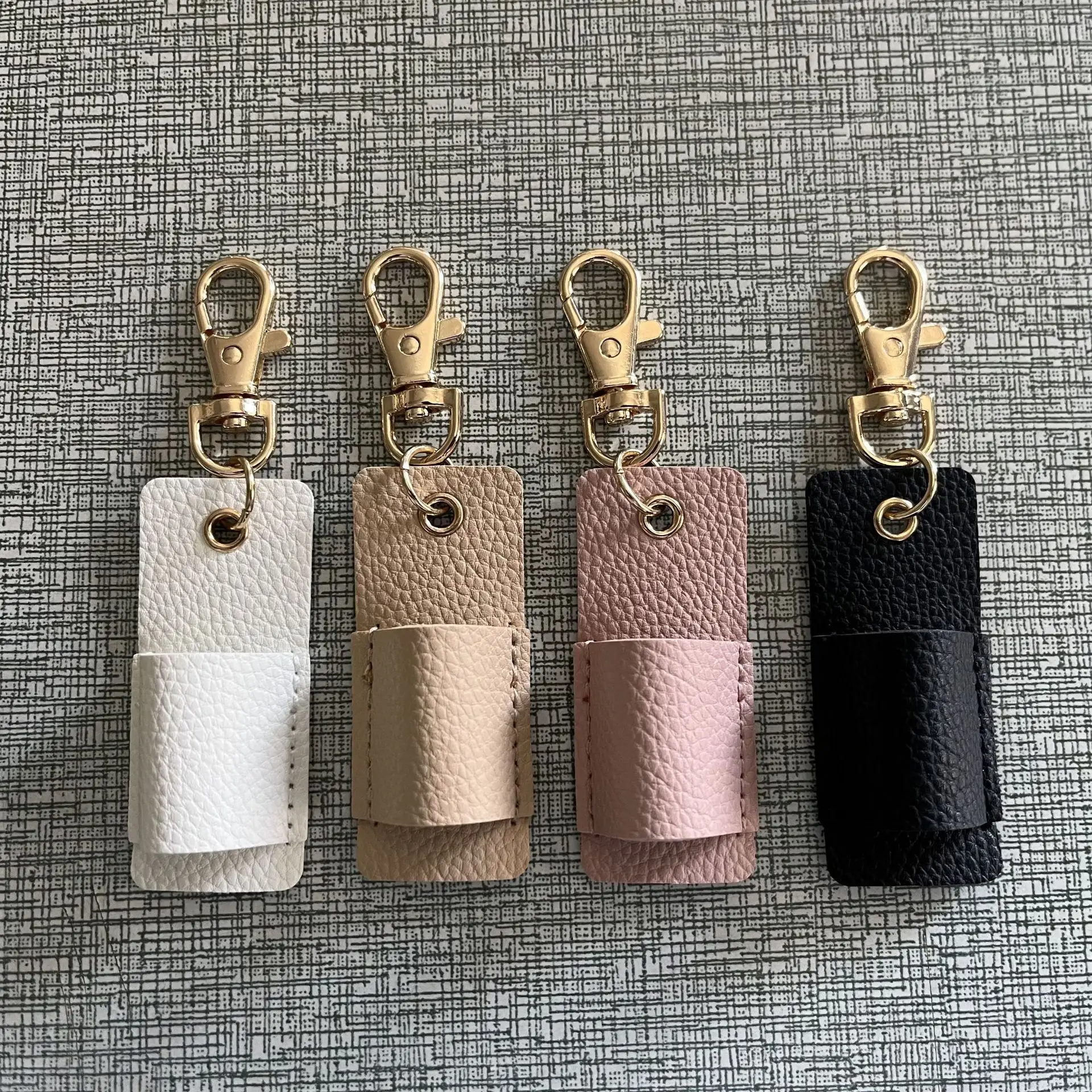 Lychee Pattern Pen Cover Keychain Nurse Migrant Worker Signature Storage Pencil Case Leather Office Pen Case Bag Pendant
