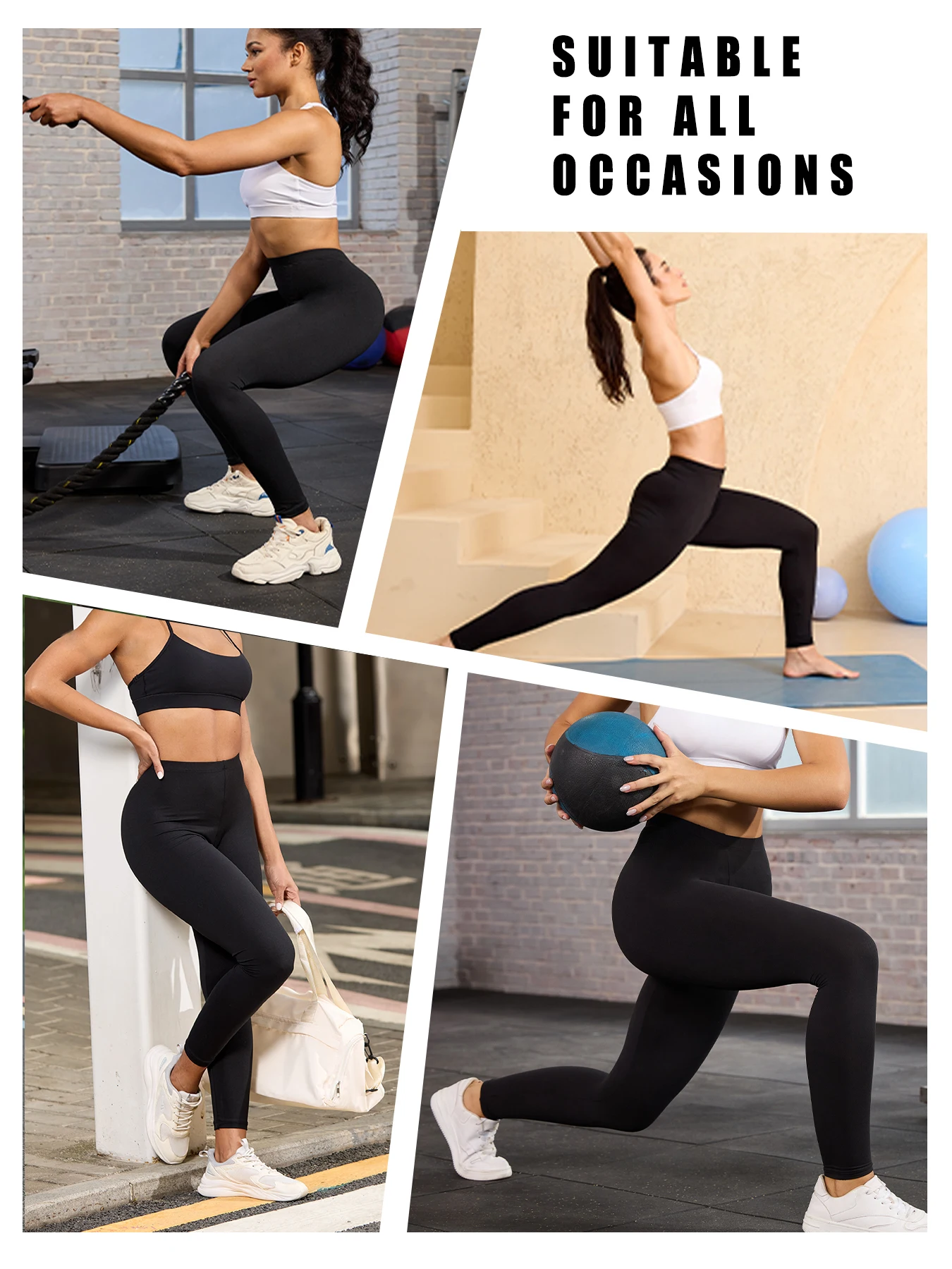 เลกกิ้งผู้หญิงเนื้อผ้านุ่มพิเศษ ยืดหยุ่นสูง ไม่บาง มองไม่เห็นด้านใน เหมาะสำหรับออกกำลังกาย โยคะ วิ่ง เล่นกีฬา ยกกระชับ ฟิตเนส ขายาว