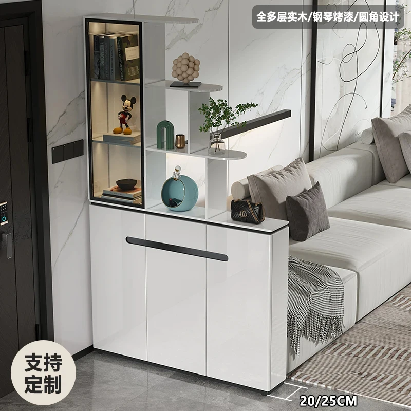 

(Sea shipping) Modern simple entrance cabinet, facing the door, double-sided partition screen shoe cabinet integrated foyer
