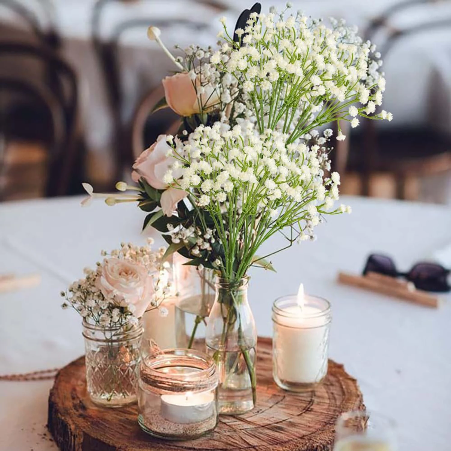 20/50pcs Artificial Plastic Flower Gypsophila Outdoor Garden Courtyard Home Vase Table Wedding Bridal Bouquet DIY Gift Accessory - view 3