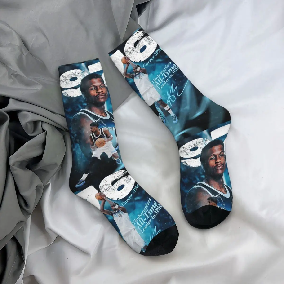 طاقم جوارب مينيسوتا تمبروولفز النمل يبقي كسر أنتوني إدواردز الجوارب جوارب طويلة غير رسمية للرجال النساء هدية عيد ميلاد