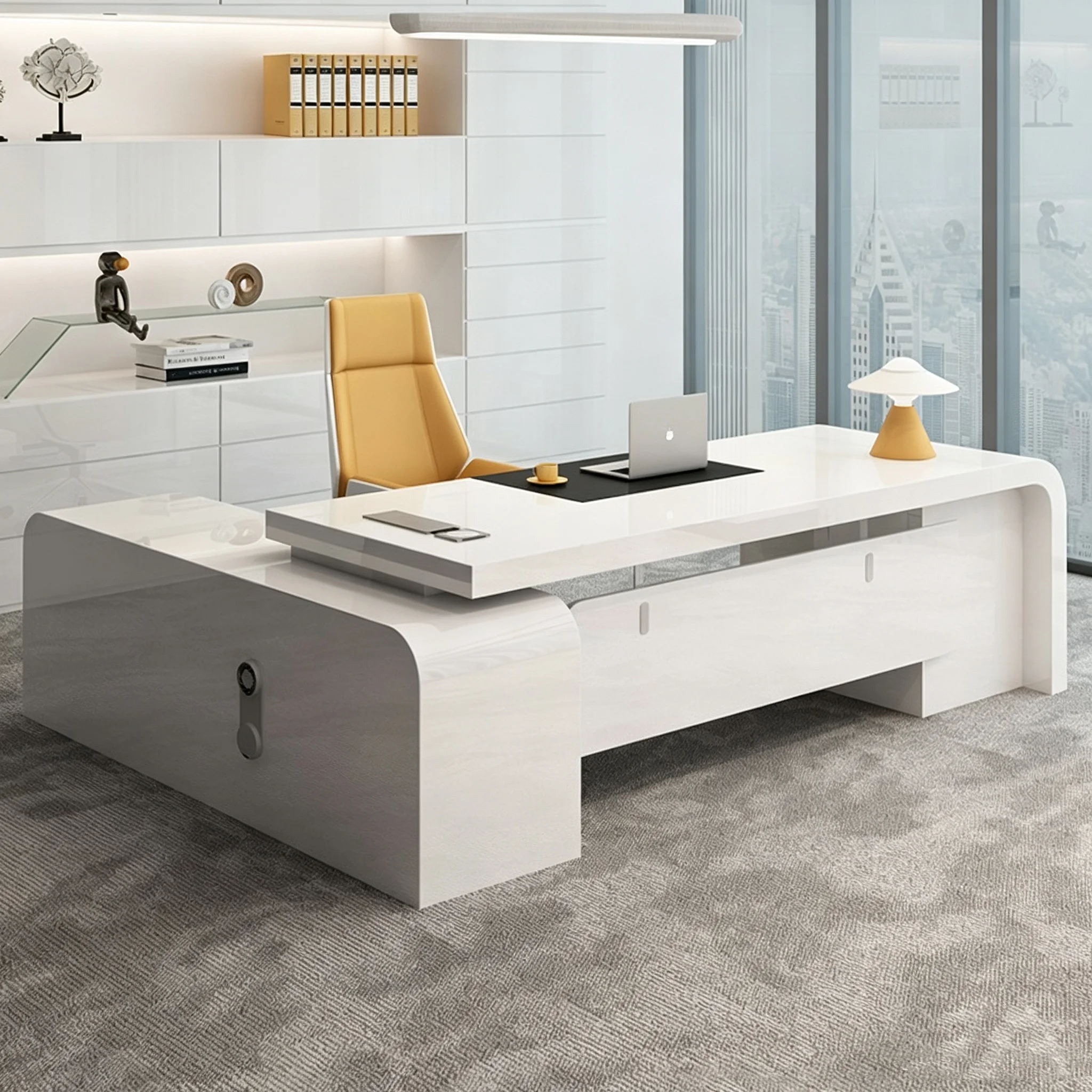 &High Quality Modern Style Office Furniture Lacquered Premium Executive Office Desk Suitable for Building