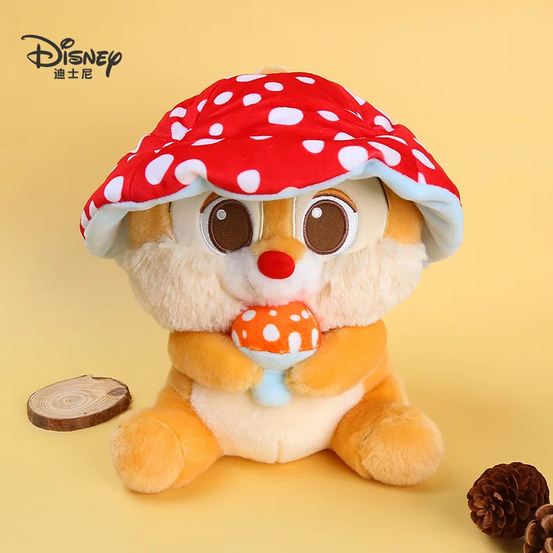 18cm Disney Anime Doll Animal Chip&Dale Doll Movie Cute Mushroom Soft Squirrel Toy Accompanying Children's Birthday Gift