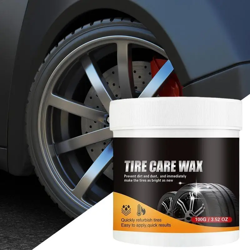 Car Tire Wax 100g Tire Coating Agent Protective Wheel Maintenance Wax Waterproof Tire Wax Brightener Long-Lasting For Restoring