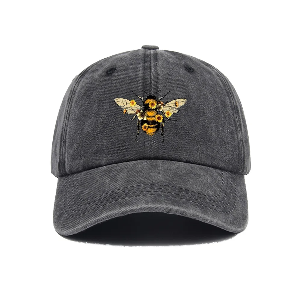 

Bee & Flower Print Baseball Cap Unisex Casual Outdoor Hat for Daily Wear Sun Protection Spring Summer Floral Hat