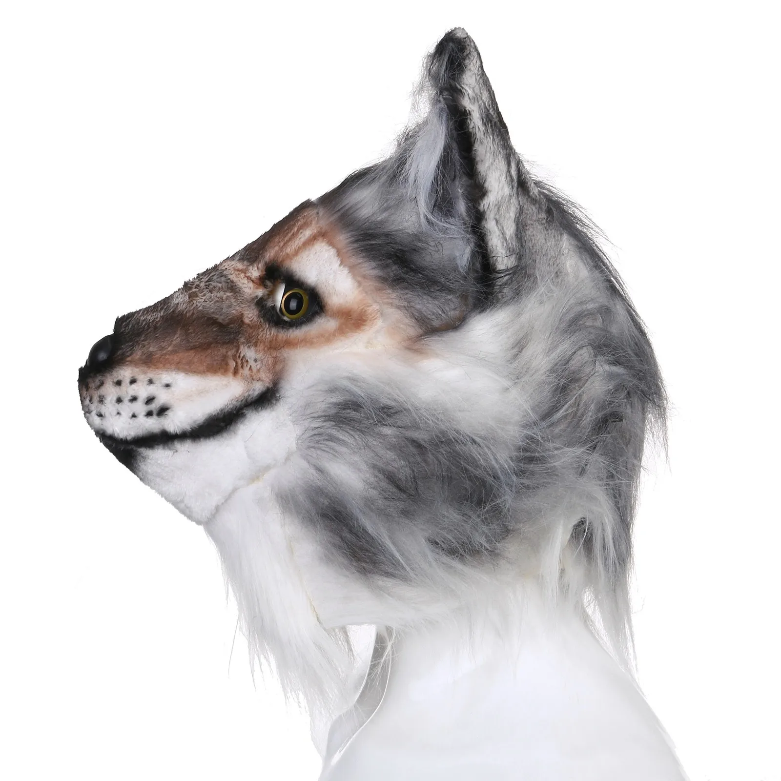 Halloween Animal Latex Simulation Wolf Head Mask Realistic Fierce Demon Cosplay Stage Party Decoration Birthday Carnival Gift