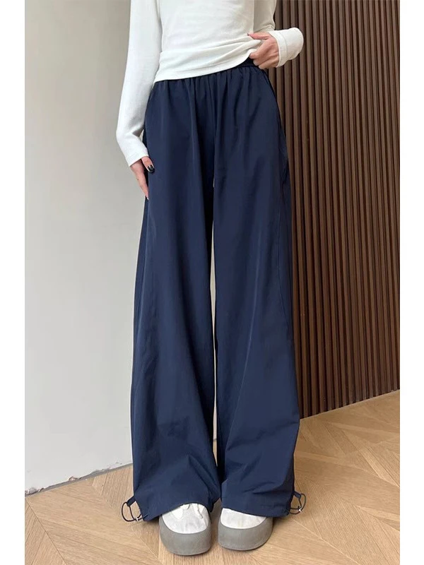 カーゴパンツ レディース ネイビー 冬用 コットン プラッシュ ワイドレッグ 登山 トレッキング フリース パネル付き 機能性 厚手 快適 Y2K