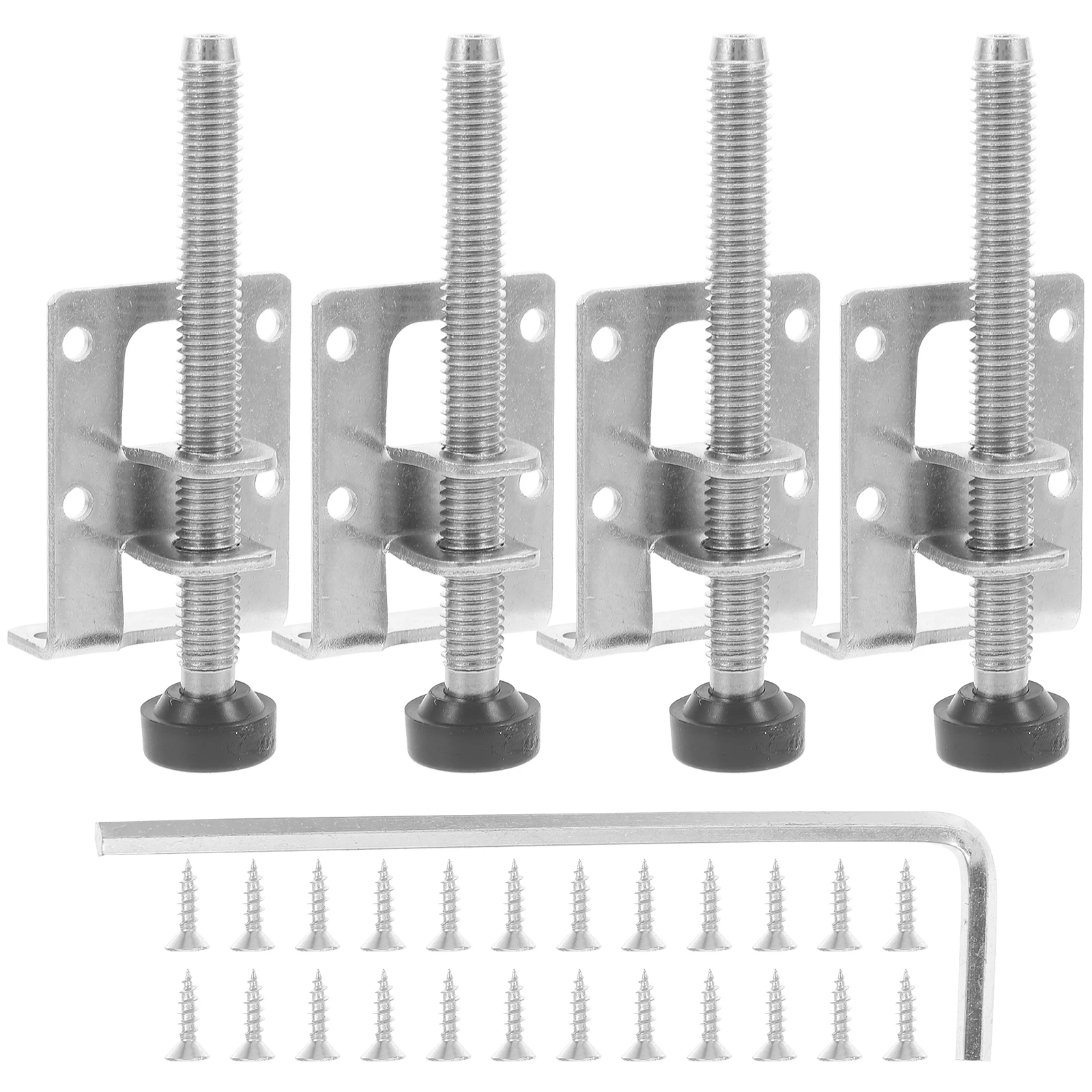 1 set 10 Adjustable Furniture Feet Leveling Heavy Duty Metal Screws 10cm Black Table Cabinet Workbench Riser Spanner