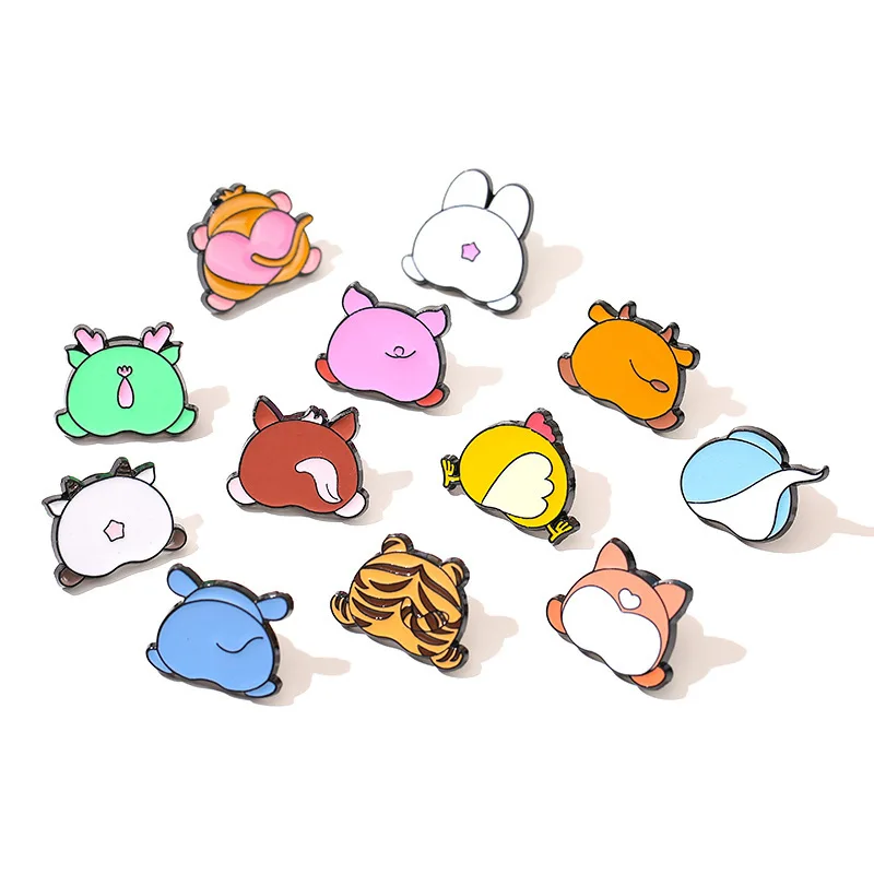 Металлический-значок-с-маленьким-животным-мультяшная-брошь-значок-с-милым-животным
