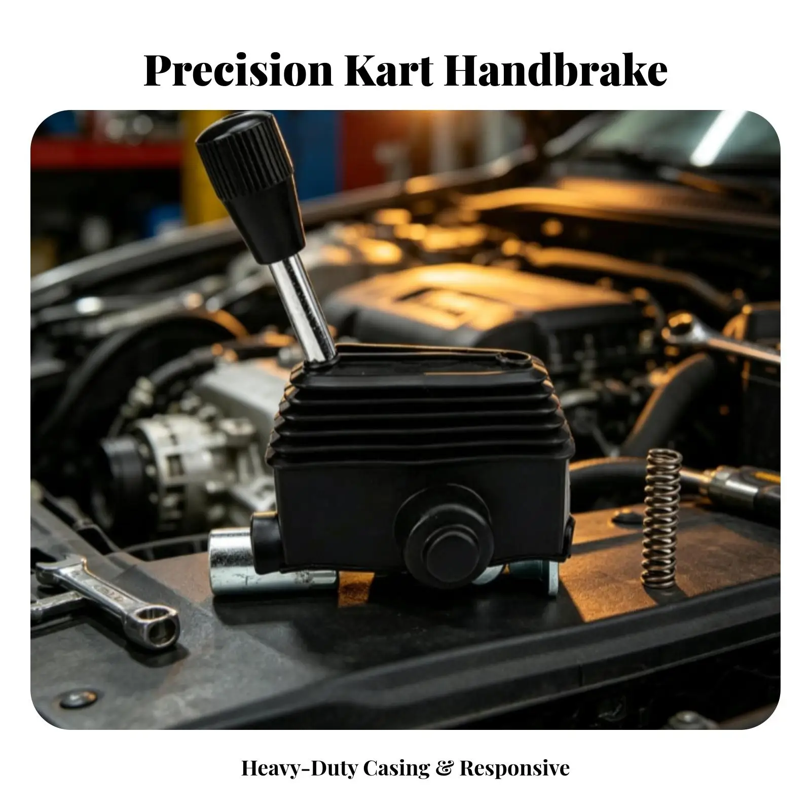 Handbrake Assembly Parking Brake Lever with Round Front Housing for Go Kart ATV Buggy Go Karting
