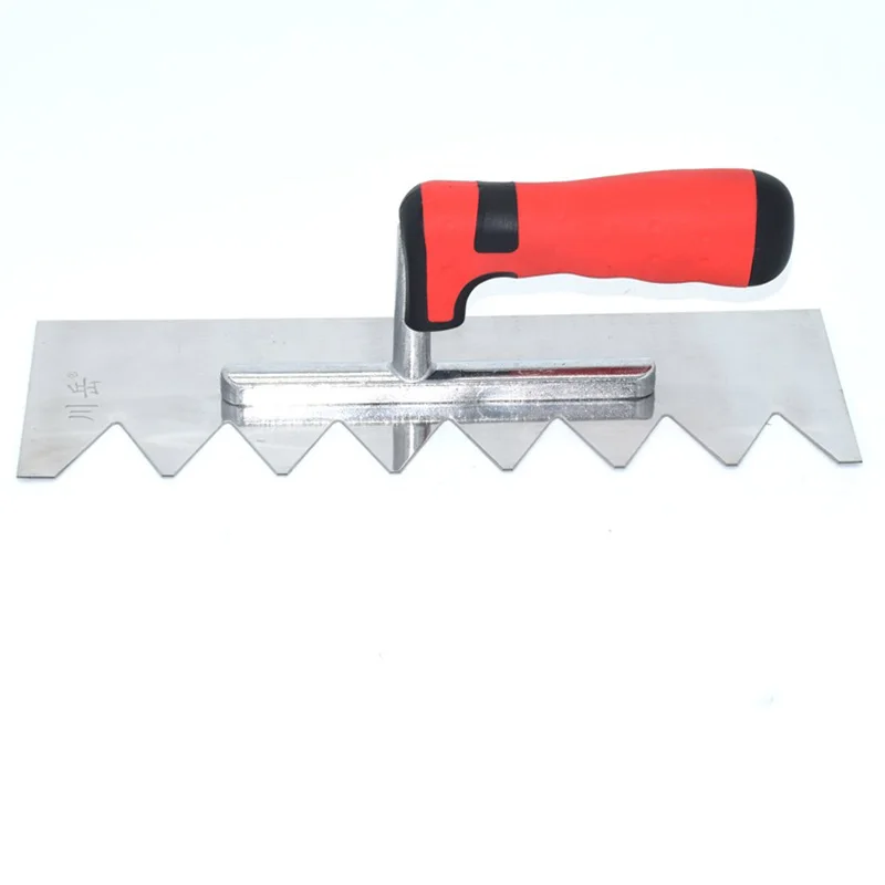 Imagem -03 - Espátula Serrilhada de Lâmina de Espessura de 35 mm Sawtooth Drywall Tools Tile Trowel Plastic Handle Lados Unilaterais Aço Inoxidável