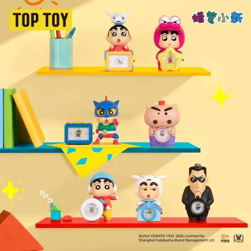 TOPTOY Crayon Shin Chan Action Time Series Blind Box Mystery Box Toys Kawaii Ornaments Figurines Home Decor Desktop Model Dolls